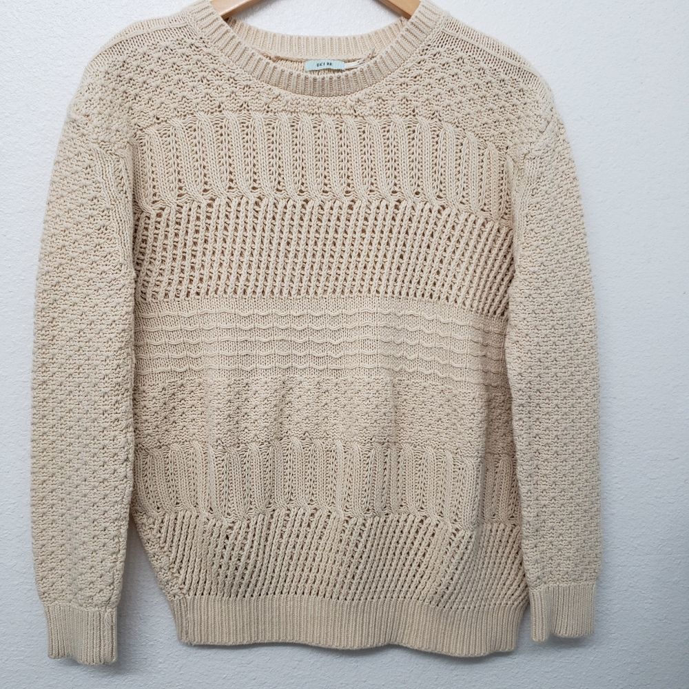 Kimchi Blue Urban Outfitters Cream Chunky Knit Sweater Size M